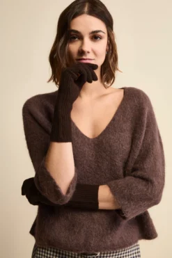 Guanto a Coste in Lana e Cashmere - CAFFE