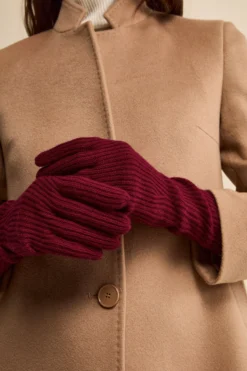 Guanto a Coste in Lana e Cashmere - VINO