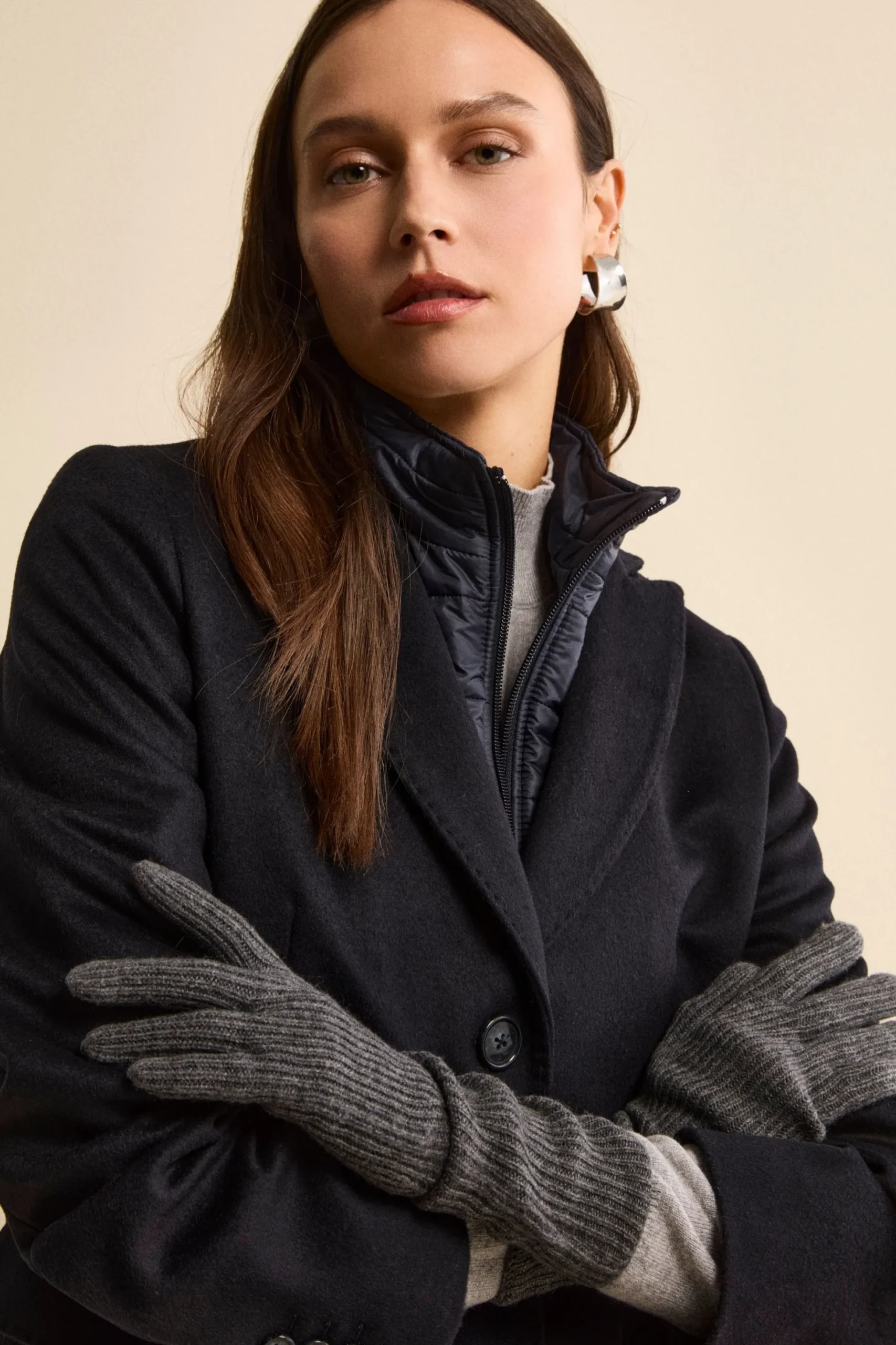 Guanto a Coste in Lana e Cashmere - GRIGIO MEDIO