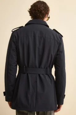 Impermeabile Trapuntato con Cintura - BLU