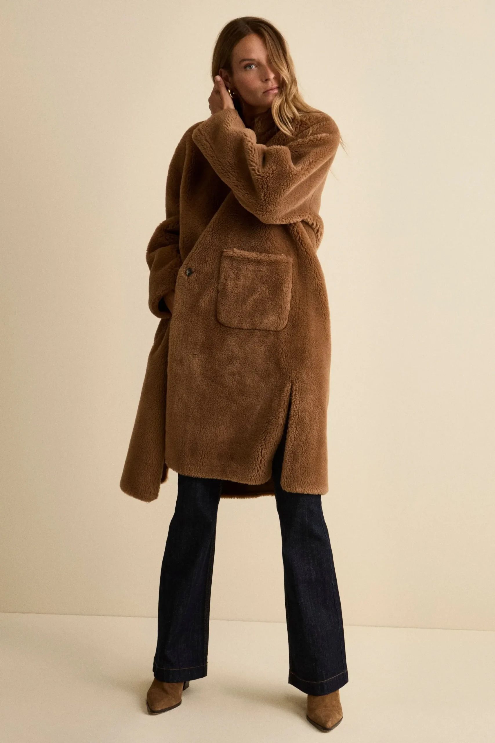 Jeans Mid-Flare Regular Fit in Cotone - DENIM