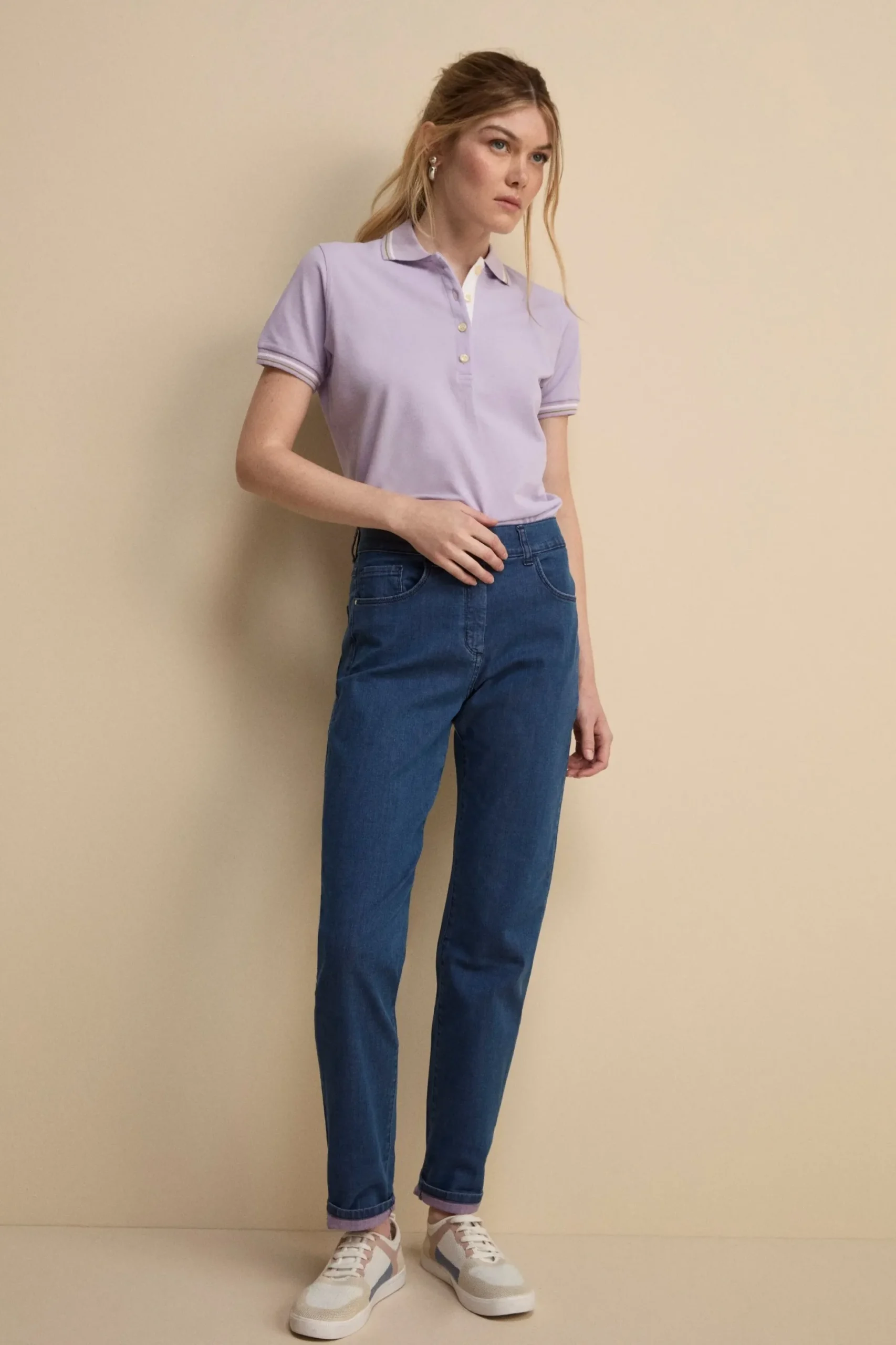 Jeans Straight Cinque Tasche in Cotone - DENIM