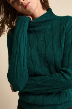 Lupetto a Trecce in Lana Merino - VERDE