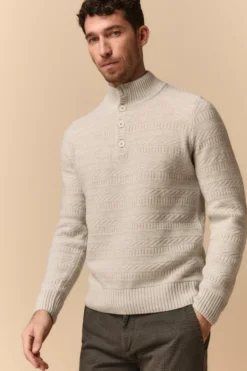 Lupetto con bottoni in Lana Merino Extrafine - PERLA
