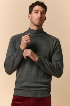 Lupetto raglan in Lana Merino - FUMO