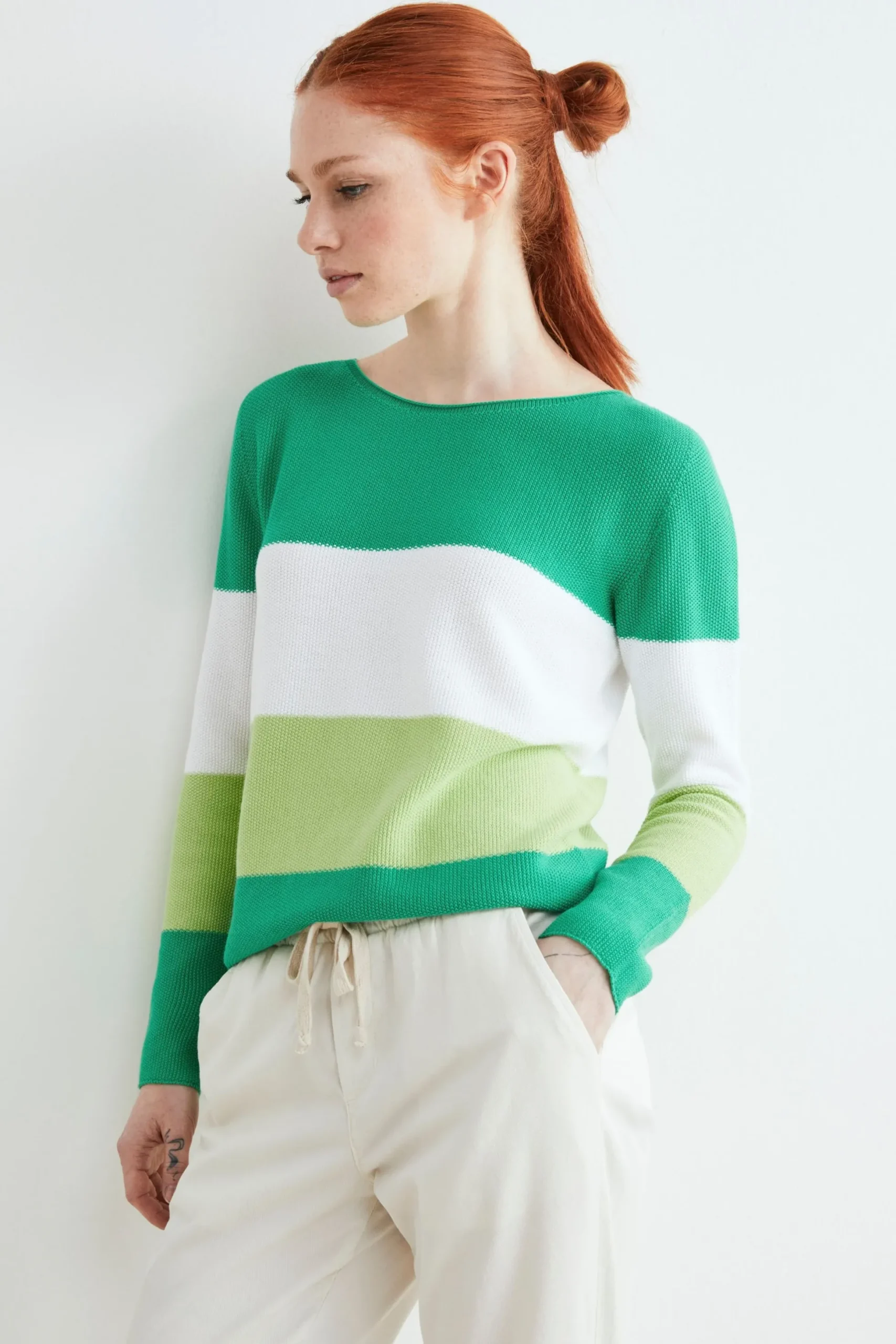 Maglia a righe in cotone - MELA RIGATO
