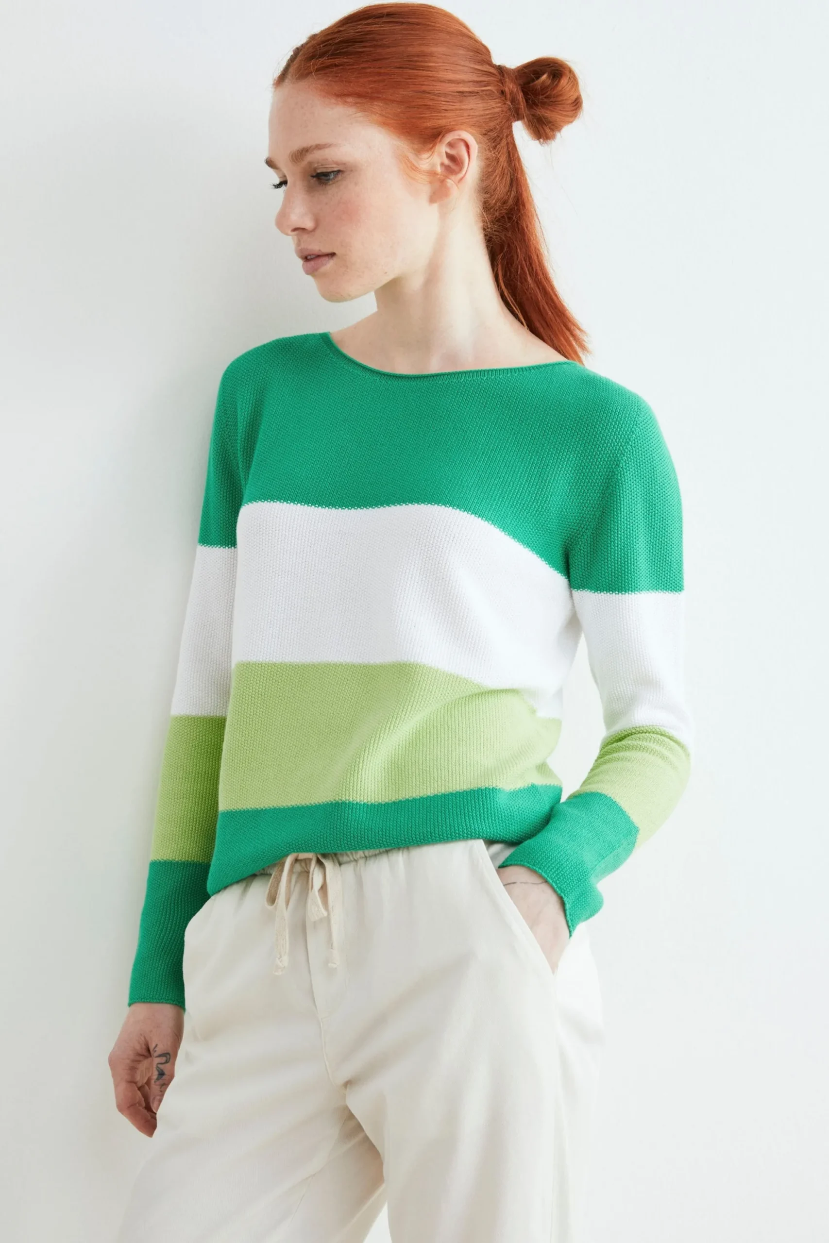 Maglia a righe in cotone - MELA RIGATO