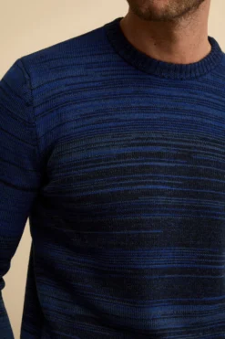 Maglia a Righe in Lana Merino - BLU APERTO
