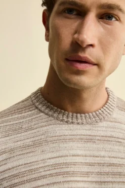 Maglia a Righe in Lana Merino - TORTORA