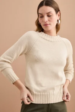 Maglia Barchetta in Cotone con Manica Raglan - VANIGLIA