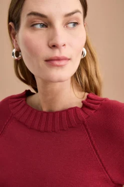 Maglia Barchetta in Cotone con Manica Raglan - BORDEAUX