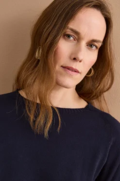 Maglia Barchetta in Cotone con Manica Raglan - BLU