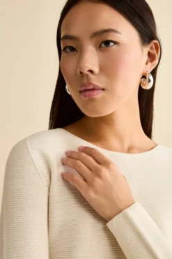 Maglia Barchetta in Lana Merino - ECRU