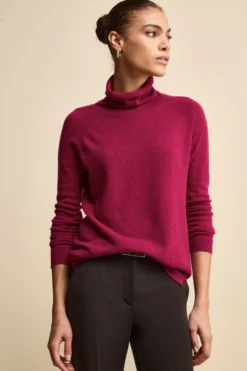 Maglia Collo Morbido lana cashmere - LAMPONE