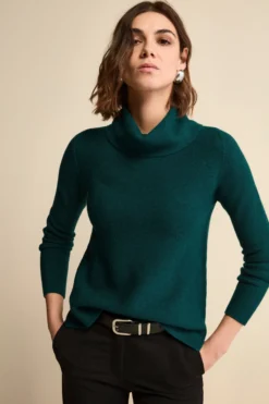 Maglia con Spacchi in Lana Merino - VERDE