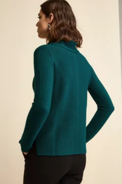 Maglia con Spacchi in Lana Merino - VERDE