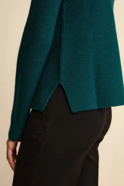 Maglia con Spacchi in Lana Merino - VERDE