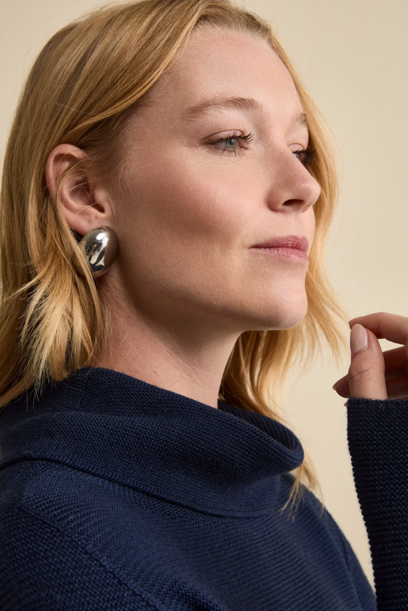 Maglia con Spacchi in Lana Merino - NAVY