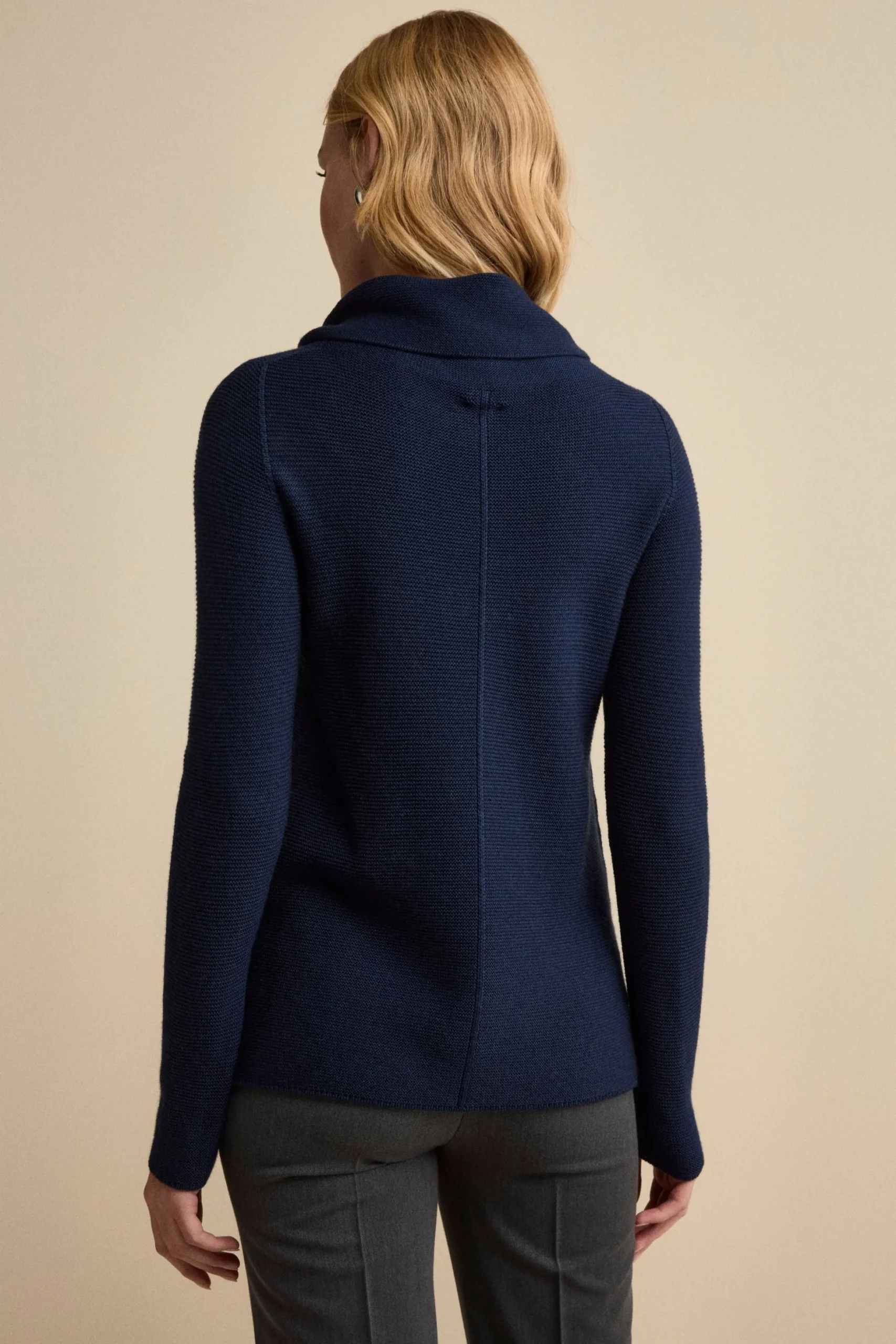 Maglia con Spacchi in Lana Merino - NAVY