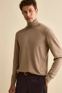 Maglia dolcevita in seta e cashmere - VISONE