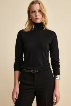 Maglia Dolcevita in Seta e Cashmere Extrafine - NERO