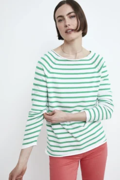 Maglia fantasia in cotone - BIANCO/VERDE