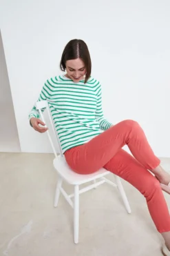 Maglia fantasia in cotone - BIANCO/VERDE