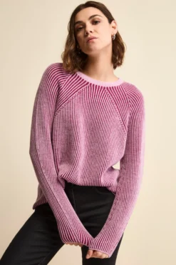 Maglia Fantasia in Lana Merino a Costa Inglese - FANT. ROSSO