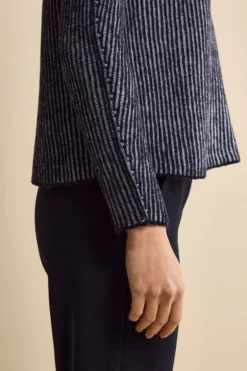 Maglia Fantasia in Lana Merino a Costa Inglese - FANT. BLU