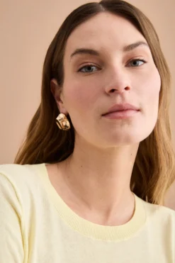 Maglia Girocollo Boxy in Cotone - BURRO