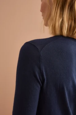 Maglia Girocollo Boxy in Cotone - BLU