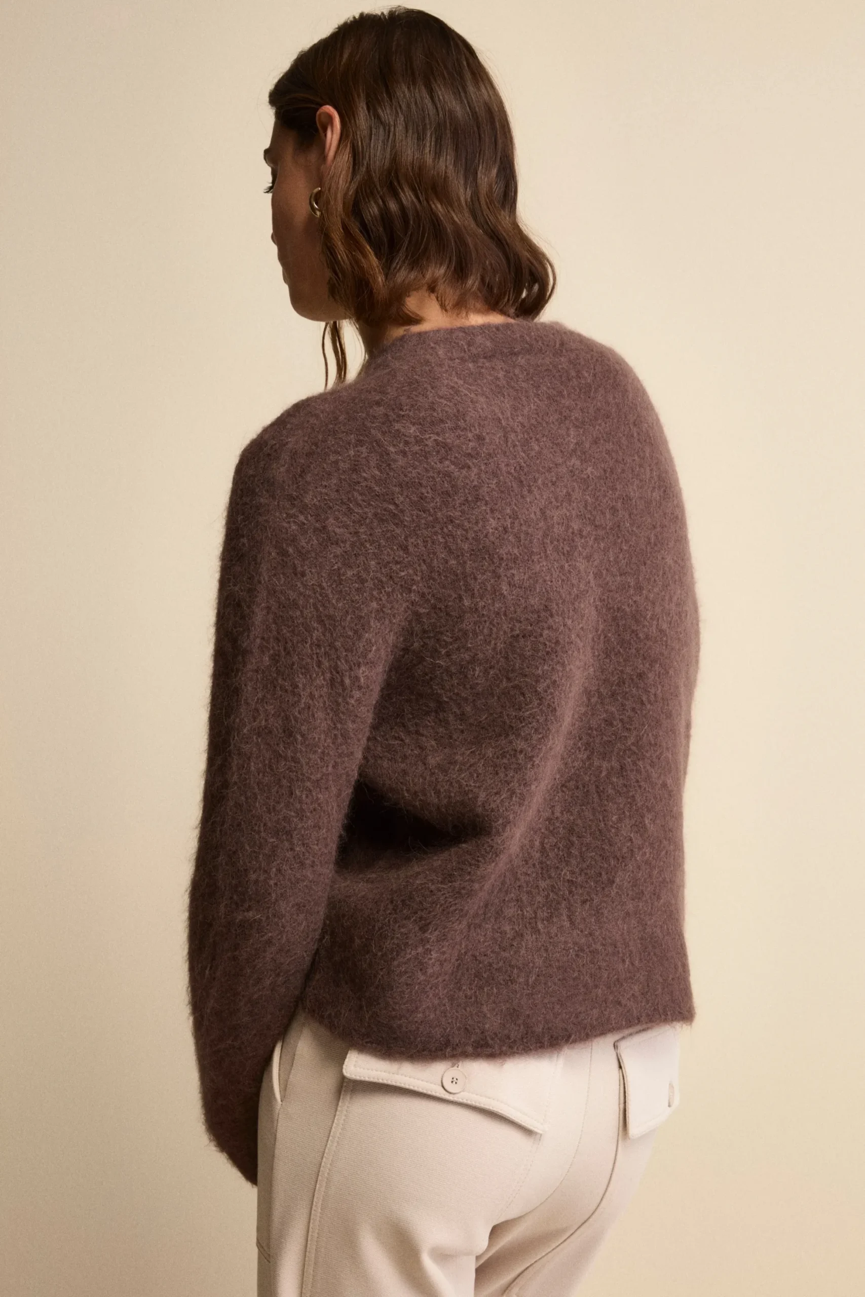 Maglia Girocollo Boxy in Misto Alpaca - T.MORO
