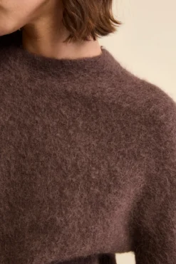 Maglia Girocollo Boxy in Misto Alpaca - T.MORO