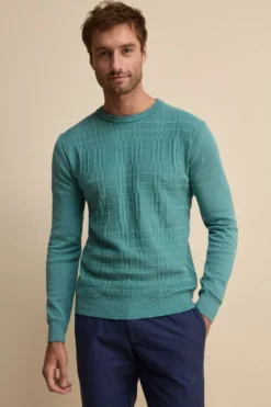Maglia Girocollo con Crepe in cotone - PAVONE