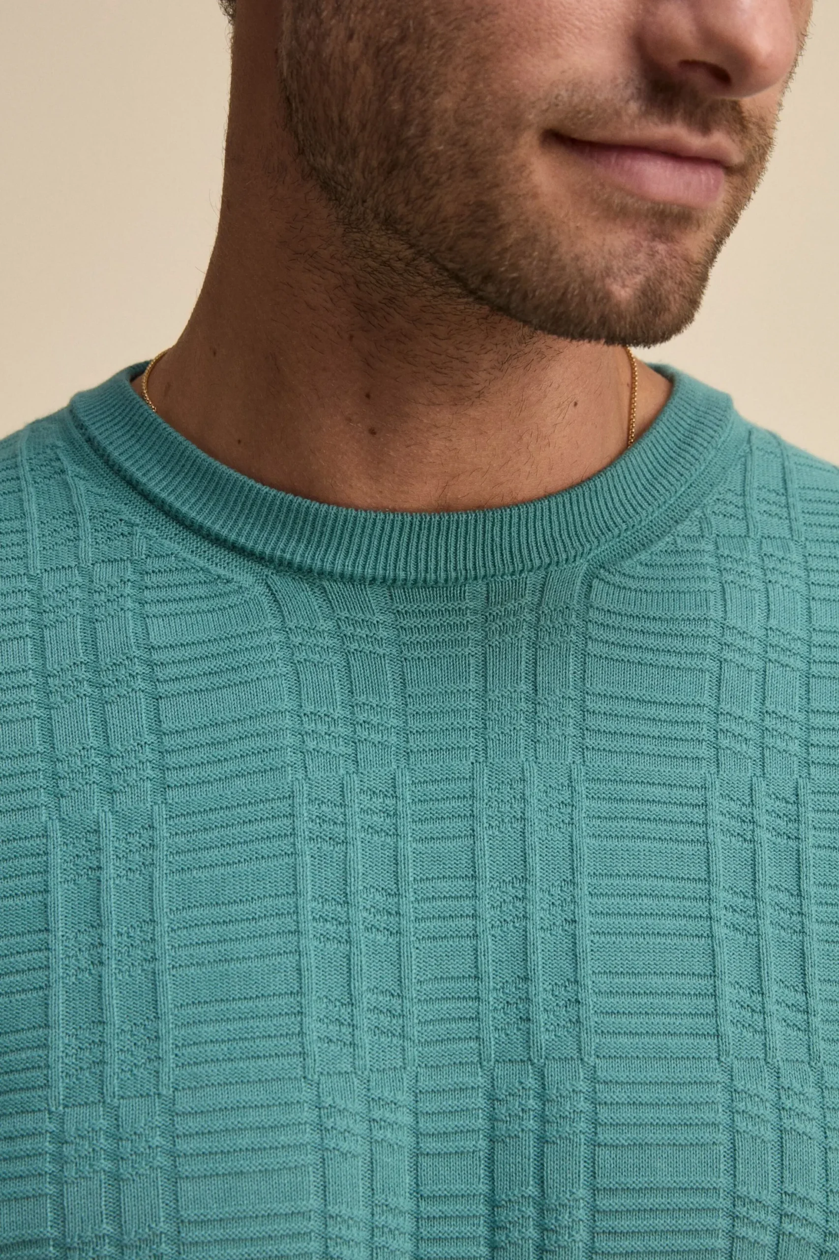 Maglia Girocollo con Crepe in cotone - PAVONE
