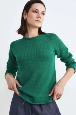 Maglia girocollo donna - VERDE