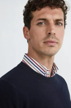 Maglia girocollo in cashmere - BLU