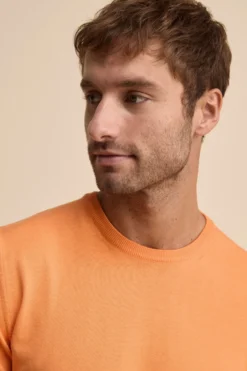 Maglia girocollo in cotone - ARANCIO