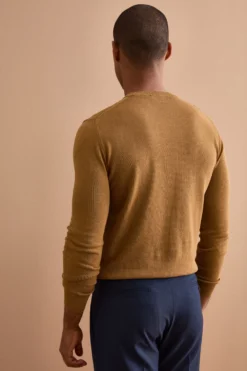 Maglia Girocollo in Cotone Crêpe - NOCCIOLA