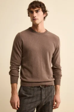 Maglia girocollo in lana - CACAO