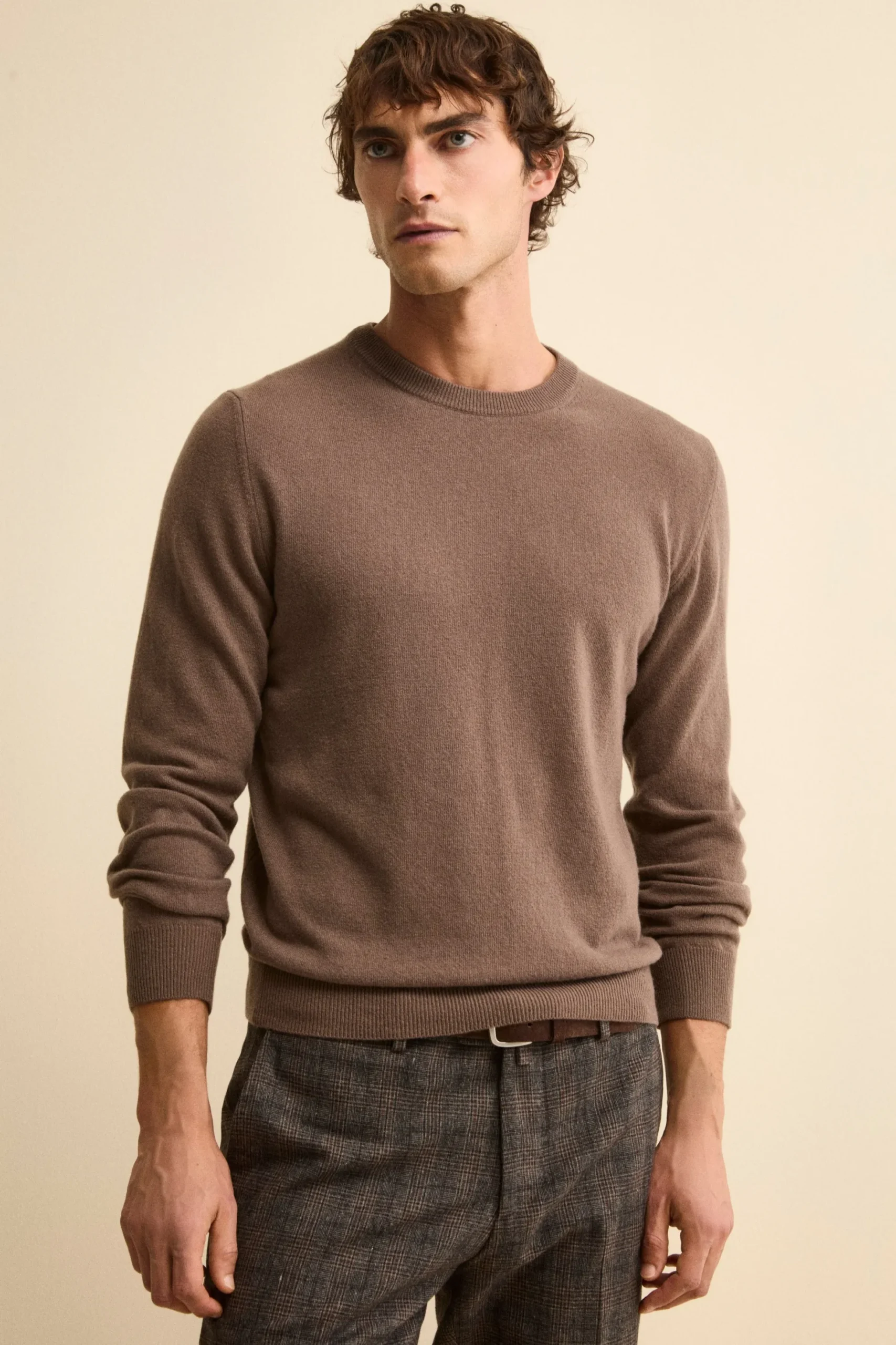 Maglia girocollo in lana - CACAO
