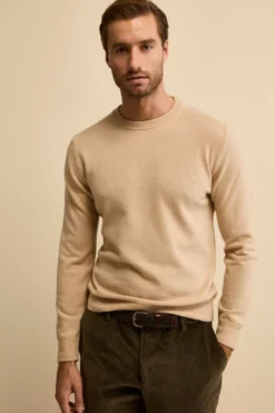 Maglia girocollo in lana - SABBIA