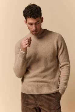 Maglia Girocollo Lavorata in Lana Merino Extrafine - BAMBU’