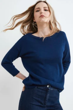 Maglia in cotone colorata - BLU