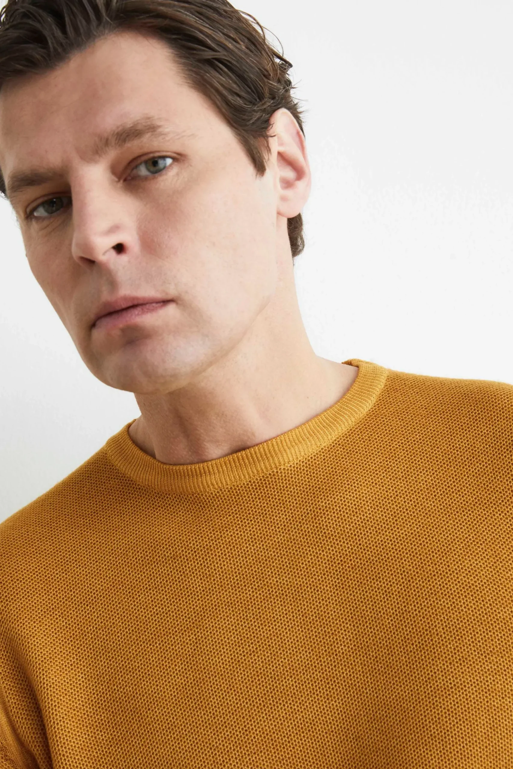 Maglia in lana a nido d’ape - SENAPE