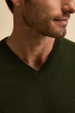 Maglia in lana con scollo a V - VERDONE