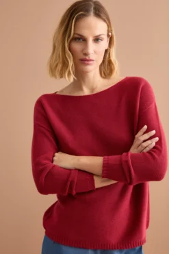 Maglia Links in Cotone con Scollo Barchetta - BORDEAUX