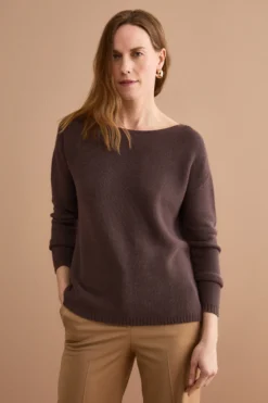 Maglia Links in Cotone con Scollo Barchetta - TERRA
