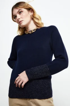 Maglia Lurex Girocollo - BLU