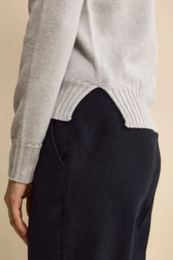 Maglia Lurex Girocollo in Lana Merino - GHIACCIO